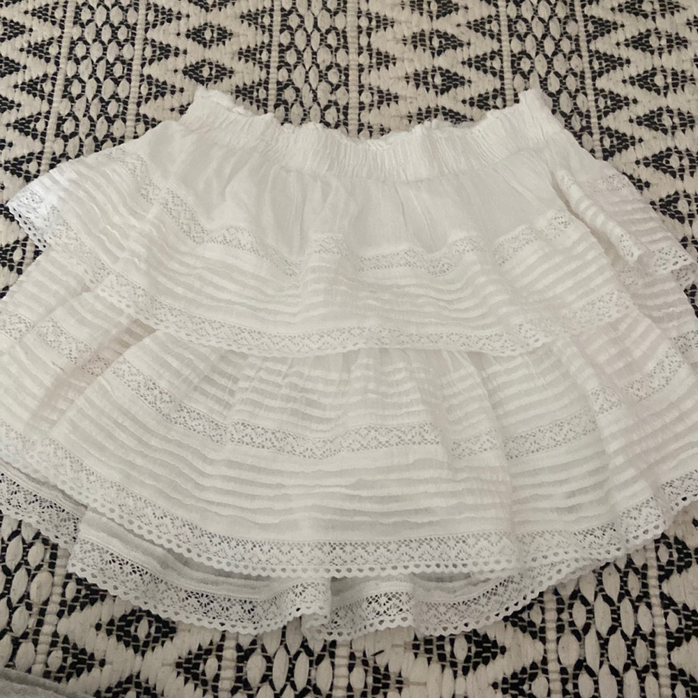 aerie rock n ruffle white skirt
